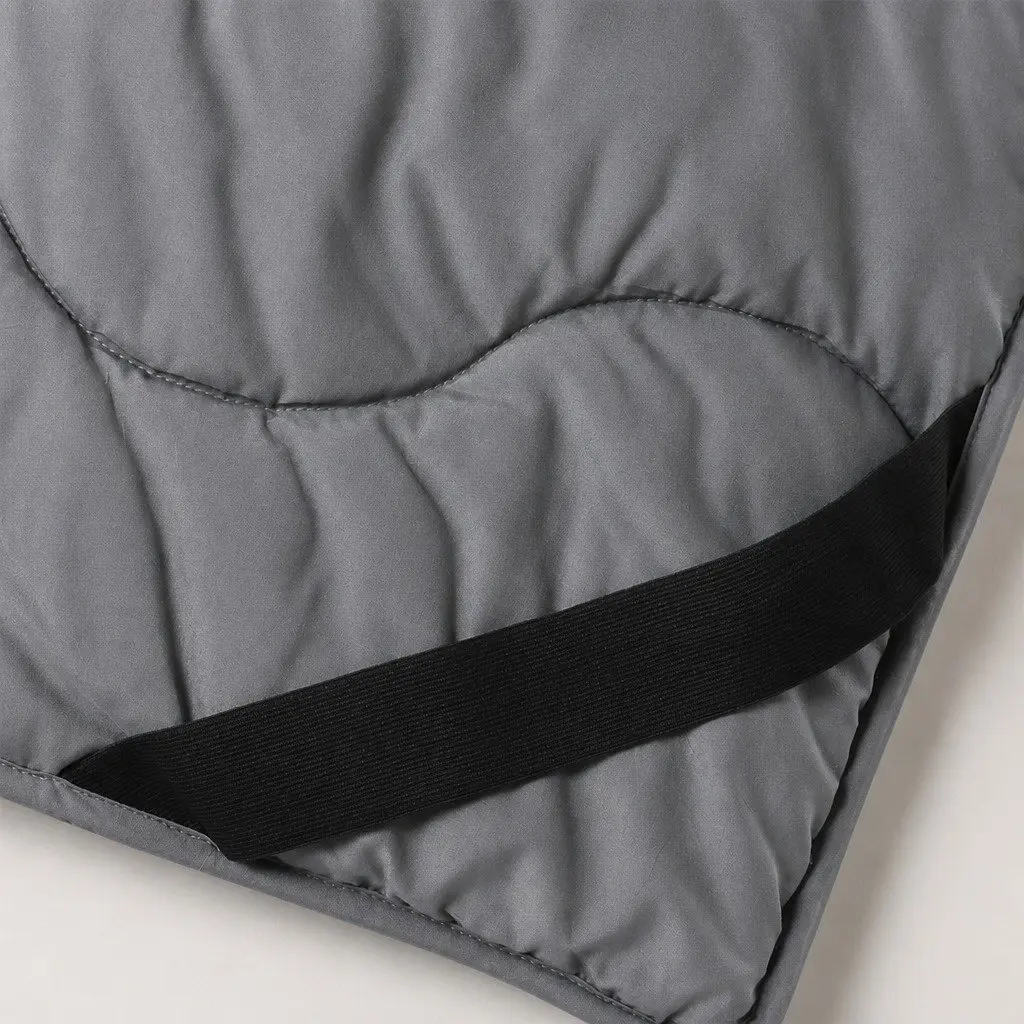 Queen Mattress Topper Microfibre Bamboo Charcoal 5cm Thick Padded Breathable Charcoal Grey