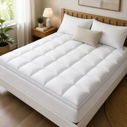 5cm Thick Pillowtop Mattress Topper with Microfibre Filling
