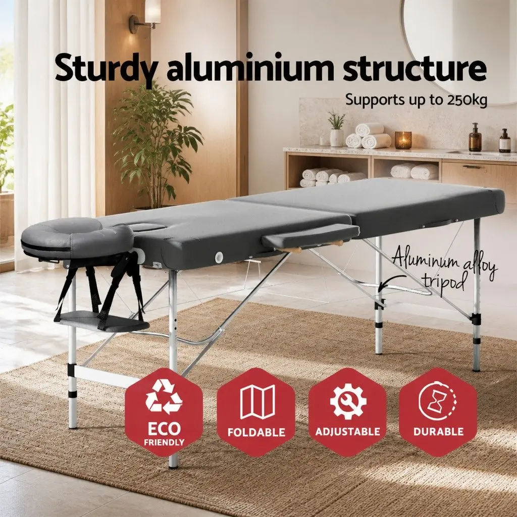 Massage Table Aluminium 55cm Grey