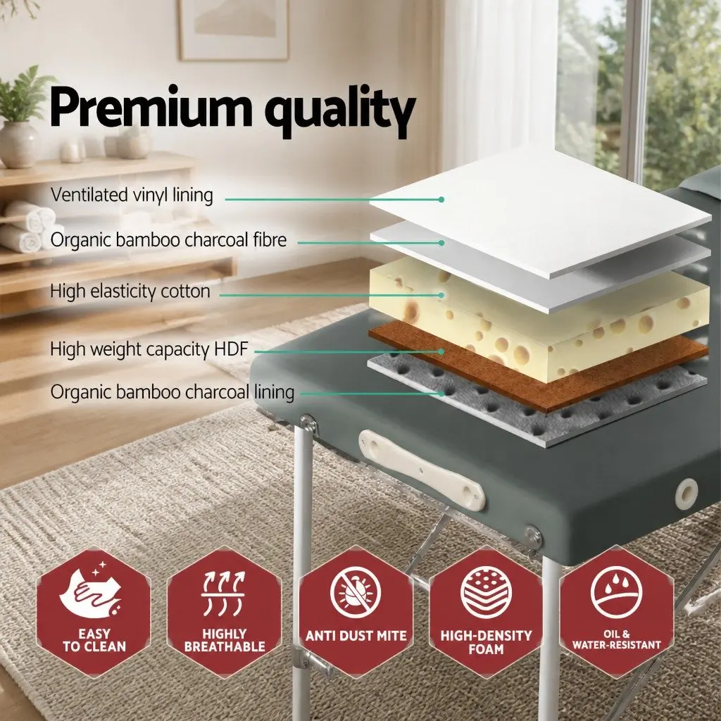 Massage Table Aluminium 55cm Grey