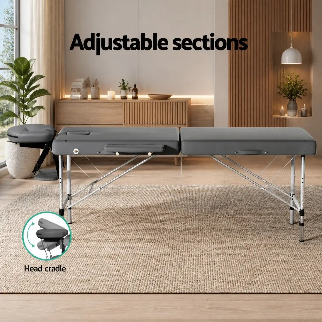 Massage Table Aluminium 55cm Grey