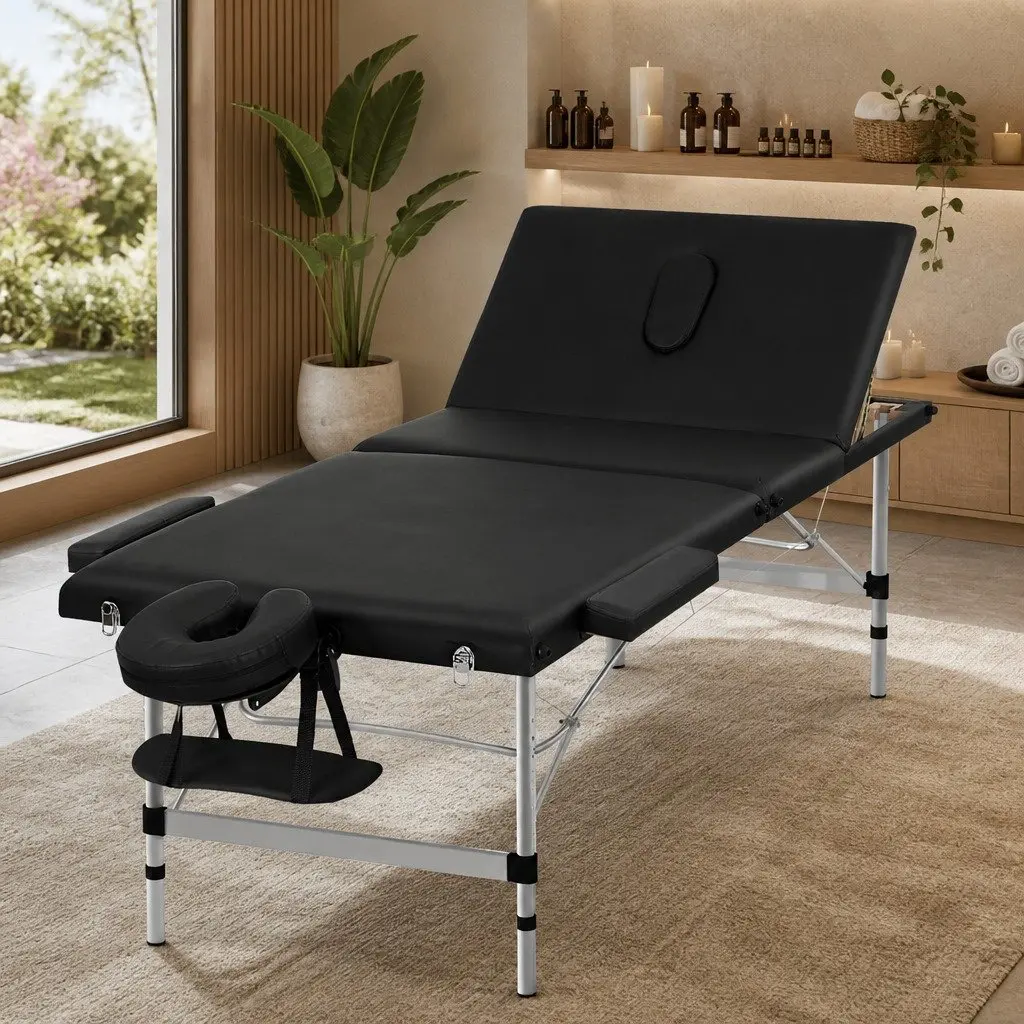 Professional Black Aluminium Massage Table 85cm