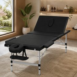 Professional Black Aluminium Massage Table 85cm