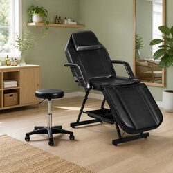 Adjustable 3-Fold Massage Table with Stool & Face Cradle