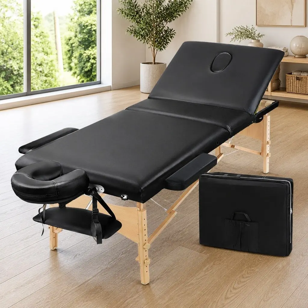 Wooden Massage Table 75cm Wide 3 Fold Adjustable