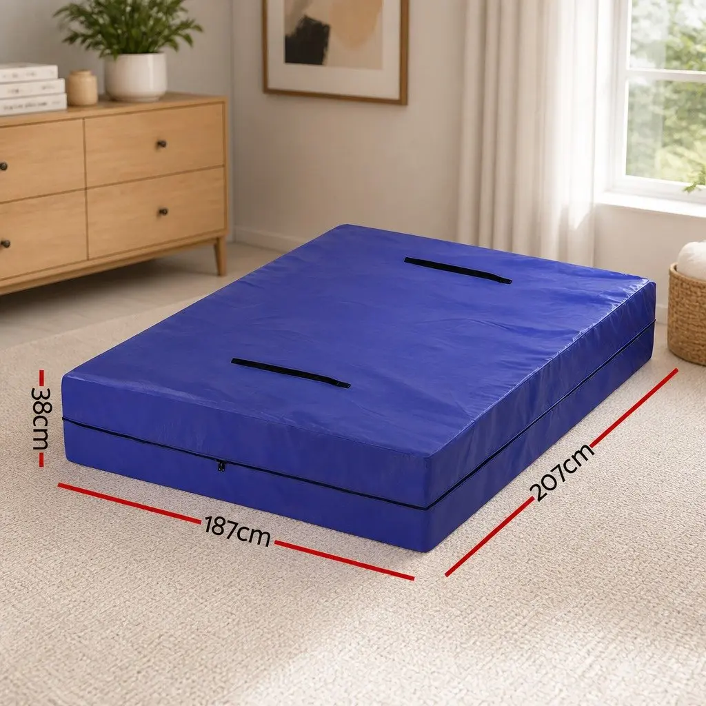 Mattress Storage Bag Waterproof 160GSM PE Fabric King Size Blue