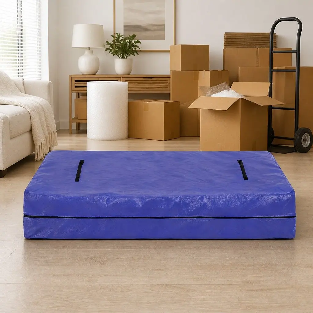 Mattress Storage Bag Waterproof 160GSM PE Fabric King Size Blue