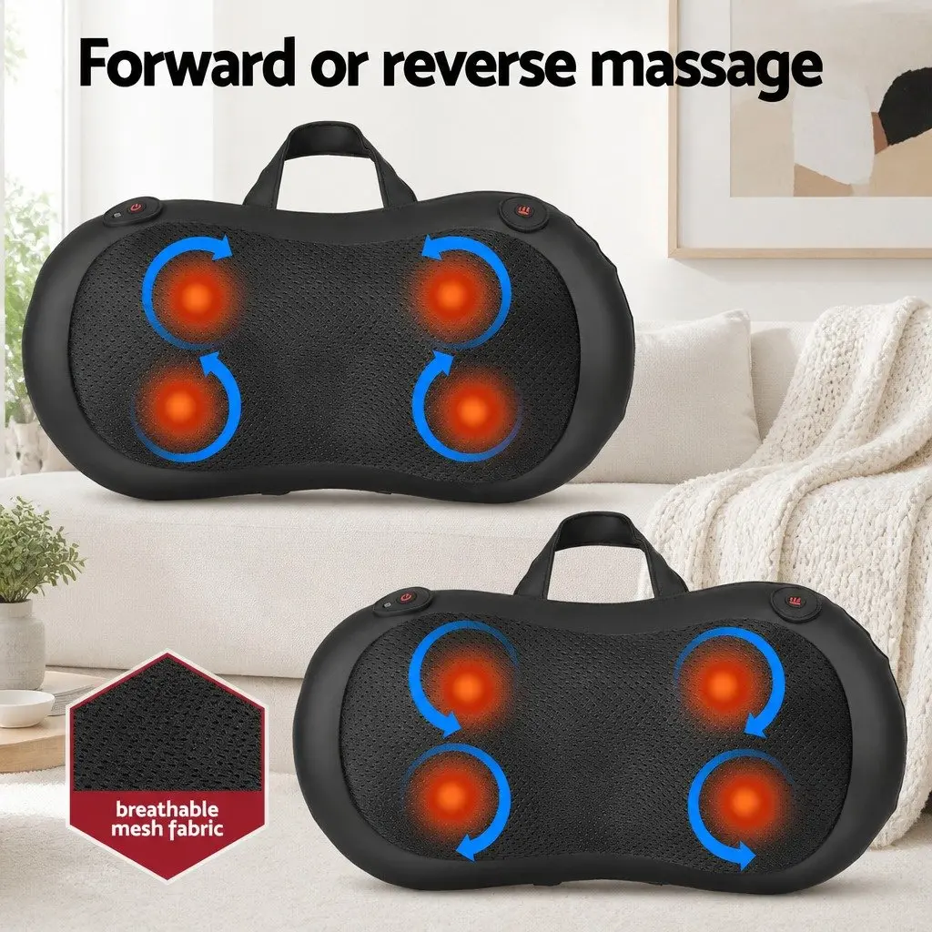 Neck Massager PU Leather 34cm x 12cm x 17cm Black