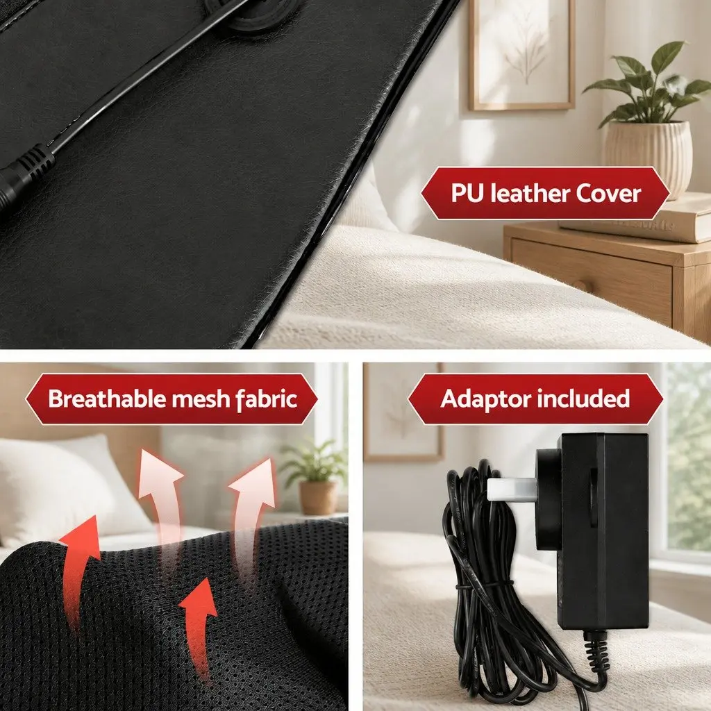 Neck Massager PU Leather 45cm x 50cm Black