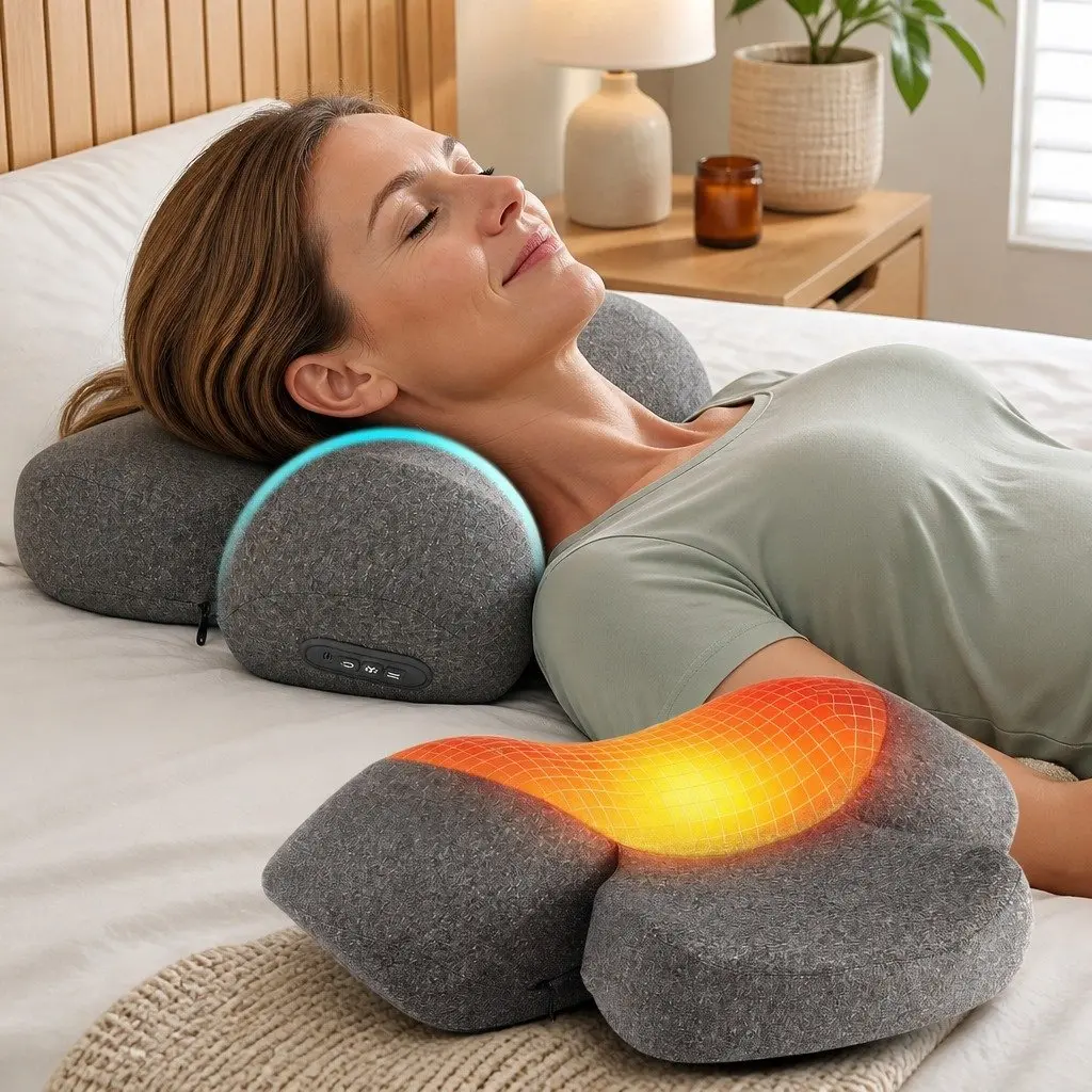 2-in-1 Memory Foam Neck Massager with Heat & Vibration