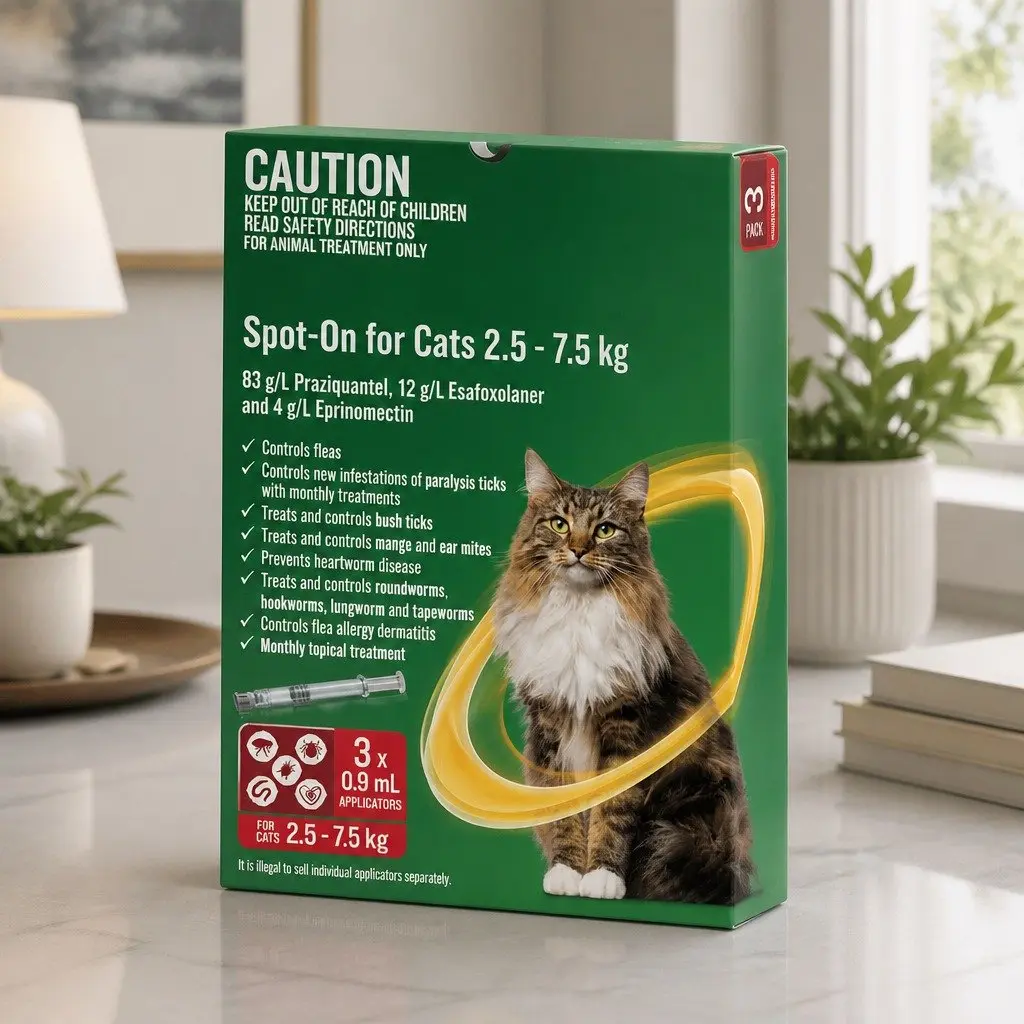 3 Pack of Spot-On Cats 2.5-7.5kg Protection