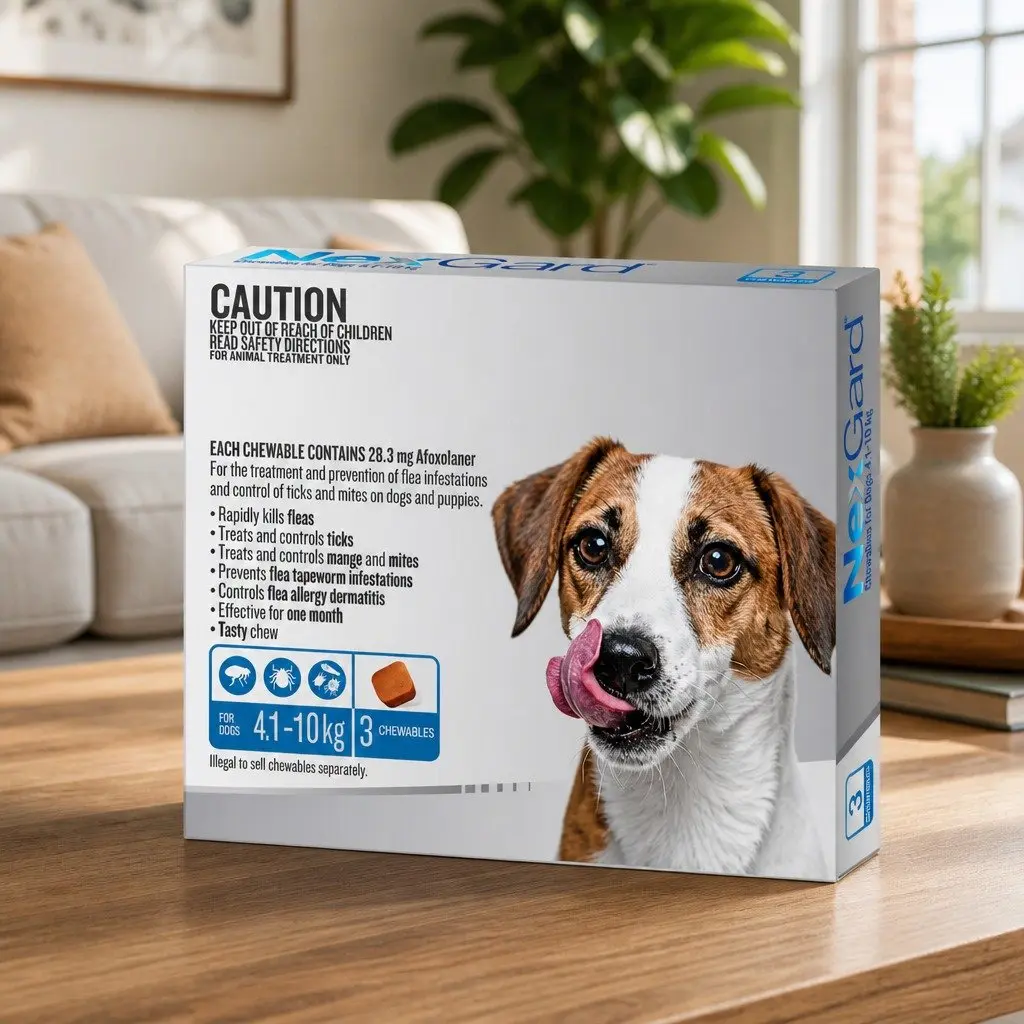 Medium Dog Flea & Tick Chewable Tablets 3 Pack