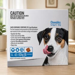Premium Oral Flea and Tick Chewable Tablets for Medium Dogs