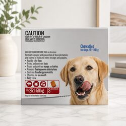 Oral Flea and Tick Chewable Tablets for XLarge Dogs 25.1-50kg Red 3 Pack