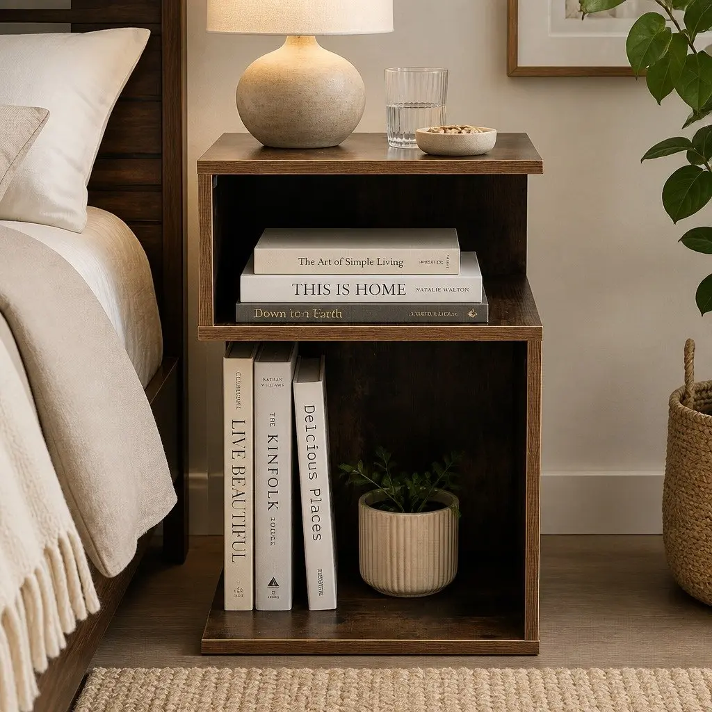 Bedside Table Particle Board 33x33x50cm Oak