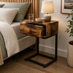 Bedside Table Side End Table Nightstand Bedroom Lounge Wooden Storage Drawers