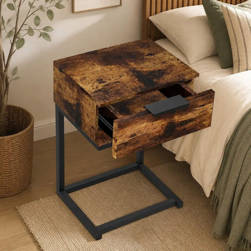 Bedside Table with Robust Storage Drawers