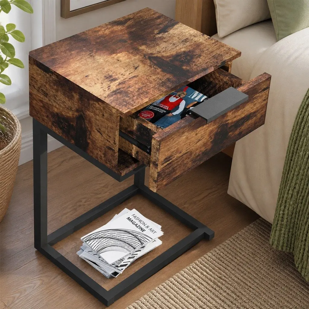 Bedside Table with Robust Storage Drawers