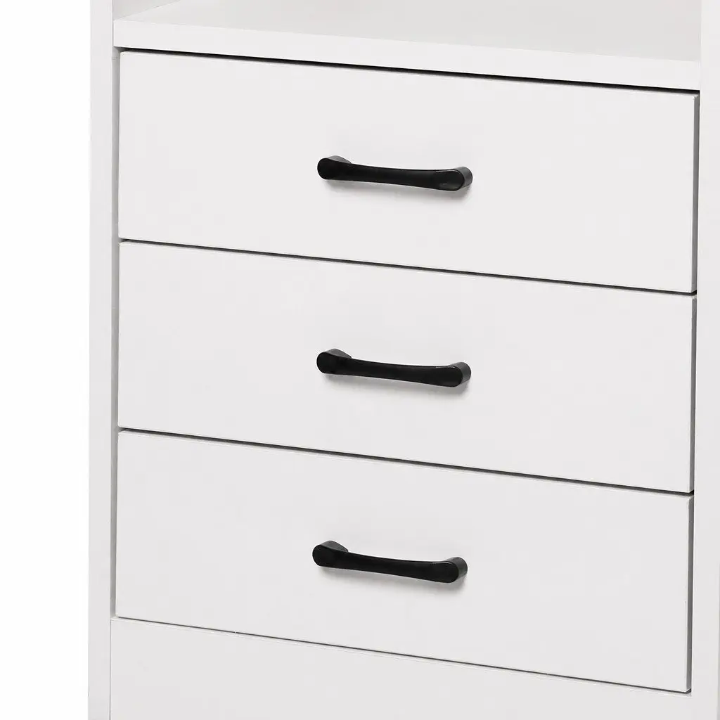 Bedside Table with LED Light and USB Charger