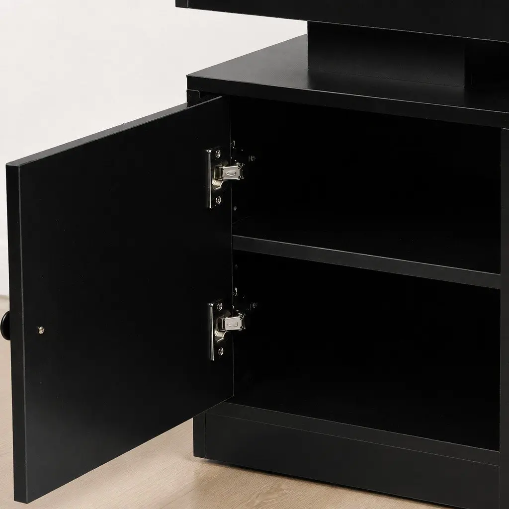 Bedside Table with USB Charger and LED Lighting