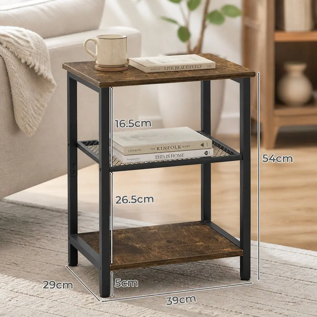3-Tier Side Table with Ample Storage