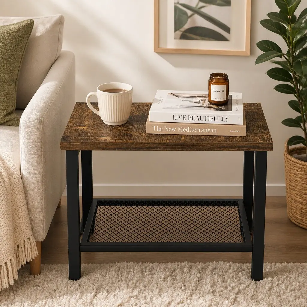 3-Tier Side Table with Ample Storage