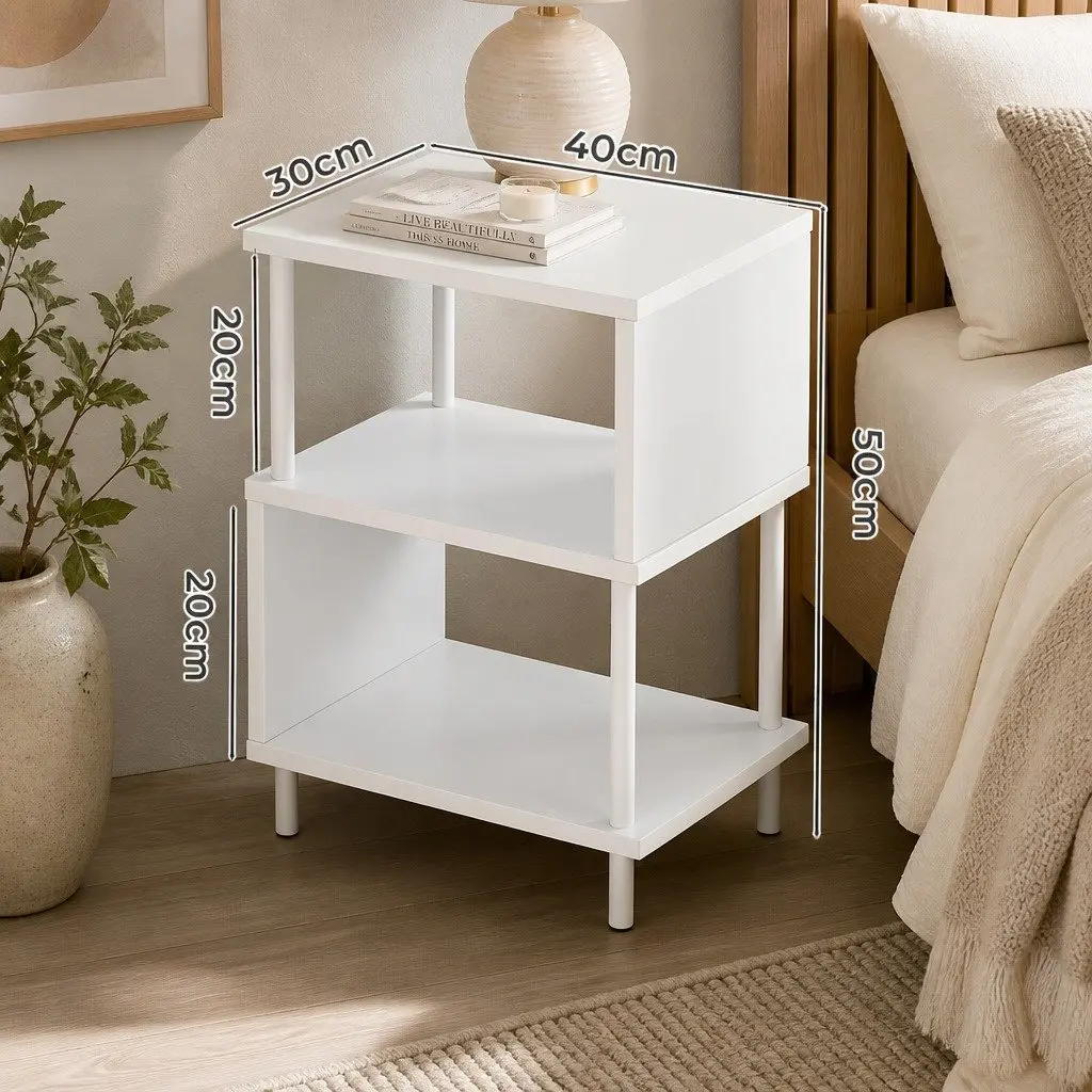 S-Shaped 3-Tier Storage Side Table for Home