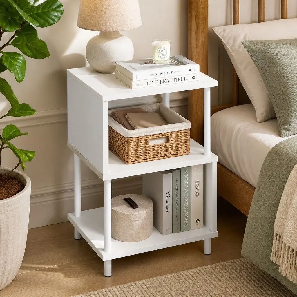 S-Shaped 3-Tier Storage Side Table for Home