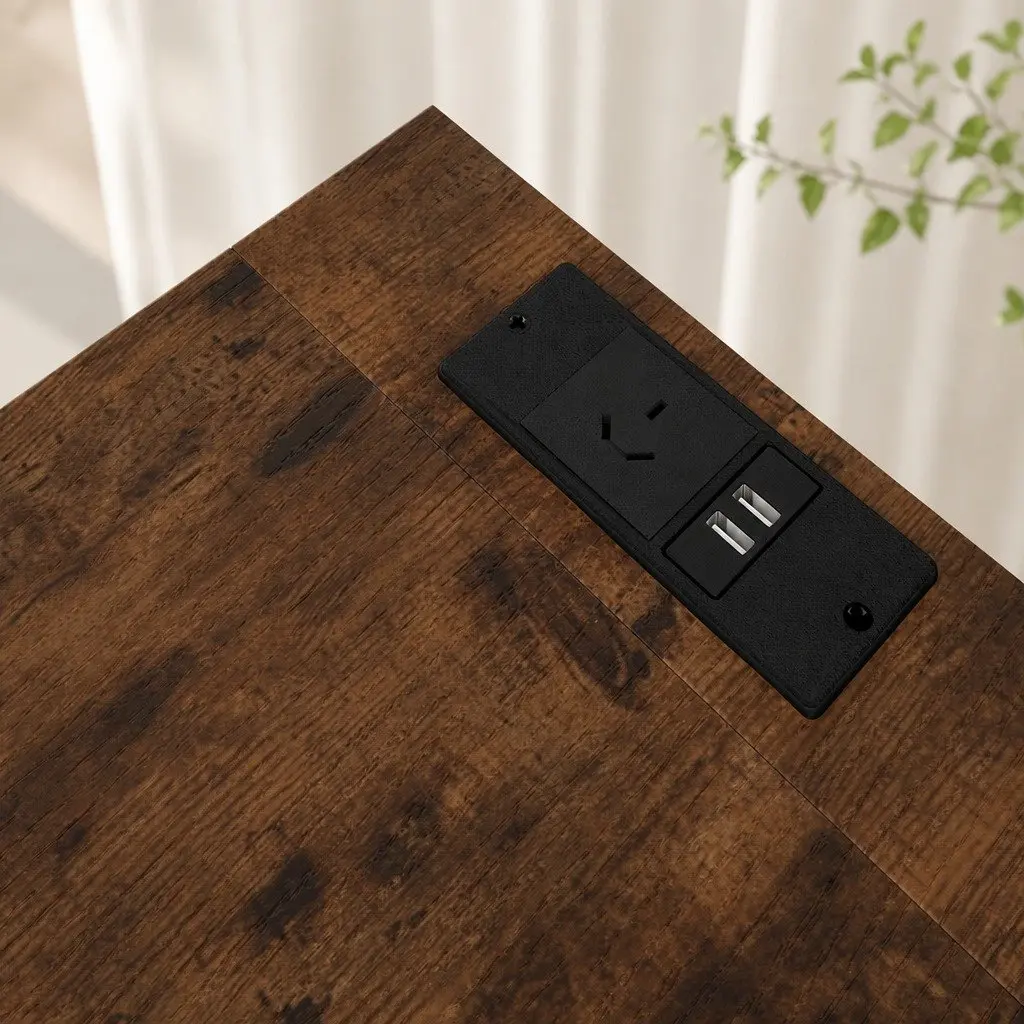 Bedside Table with 2 Drawers and USB Charging