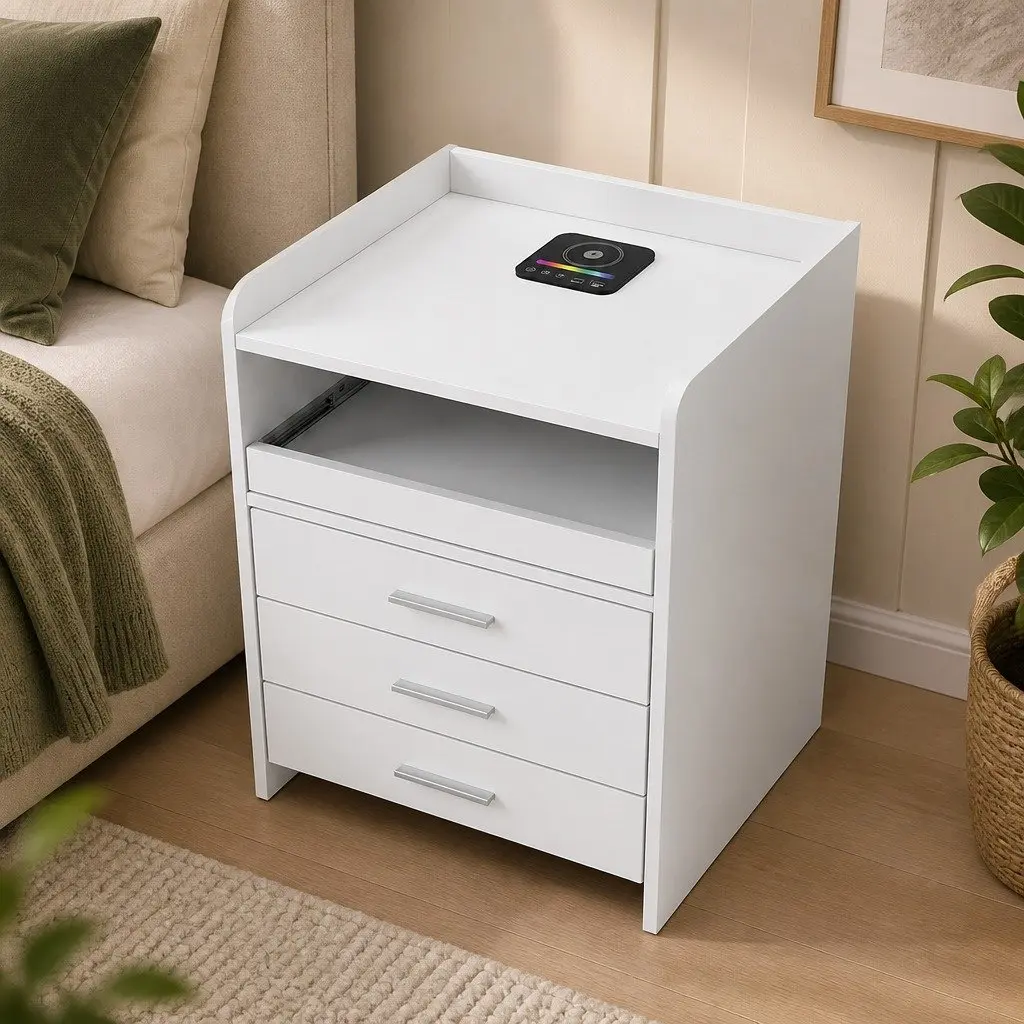Nightstand with Wireless Charging and Motion Light