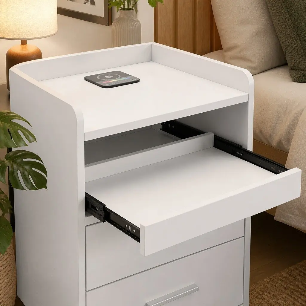 Nightstand with Wireless Charging and Motion Light