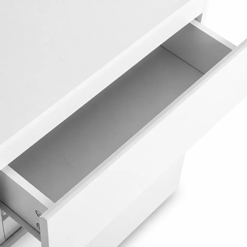 Bedside Table with 3 Drawers in White