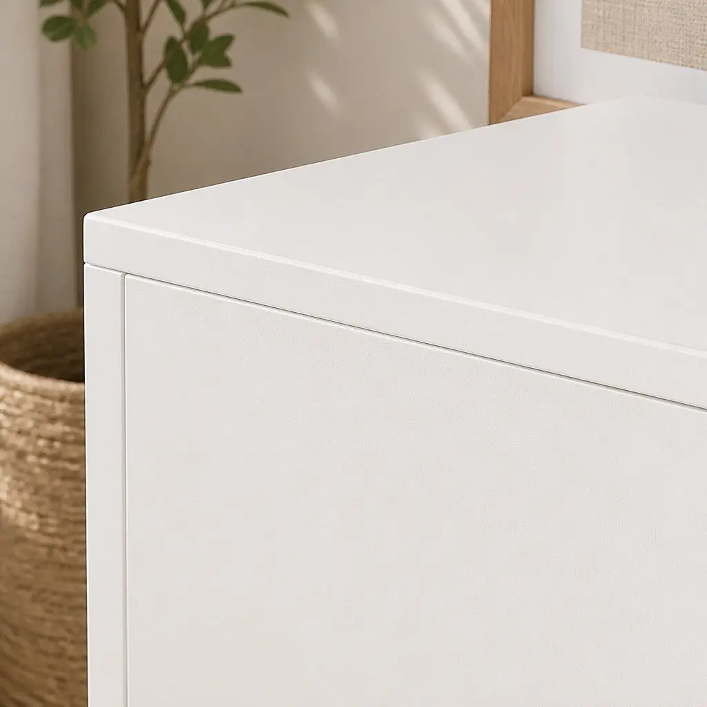 Slim Bedside Table with Storage Drawer and Shelves