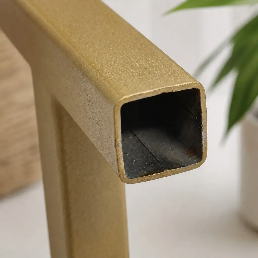 Narrow Entryway Console Table with Marble Effect & Gold Frame
