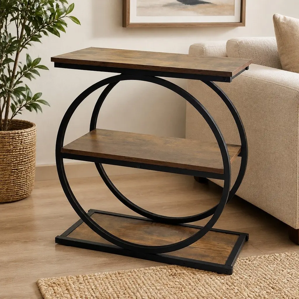 3 Tier Industrial Side Table for Effective Storage