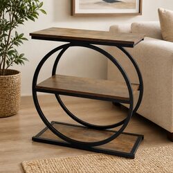 Sturdy 3 Tier Industrial Side Table for Effective Storage