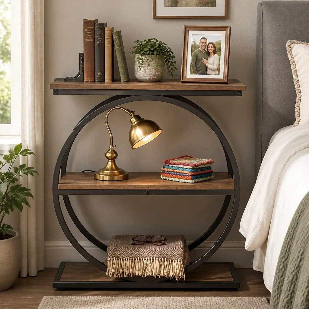 3 Tier Industrial Side Table for Effective Storage