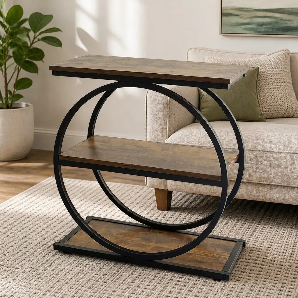 3 Tier Industrial Side Table for Effective Storage