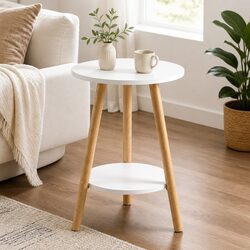 Stylish 2-Tier Round Coffee Table for Modern Living