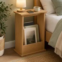 Durable Slim End Table with Magazine Storage