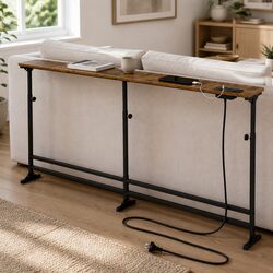Stylish Adjustable Height Console Table with USB Ports