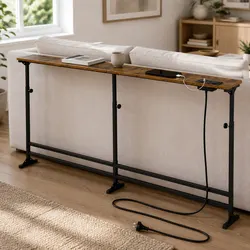Stylish Adjustable Height Console Table with USB Ports