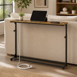 Durable Narrow Console Table with USB Charging and Power Outlets