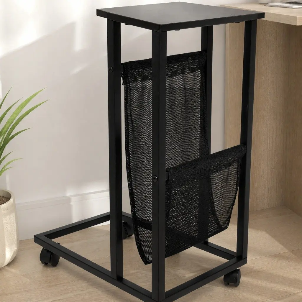 Mobile Coffee Table with Industrial Style and Storage