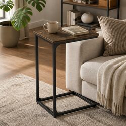 C-Shaped End Table Side Sofa Coffee Laptop Overbed Industrial Mobile Furniture