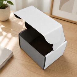 Durable Self-Locking White Cardboard Mailer Box 125x100x75mm