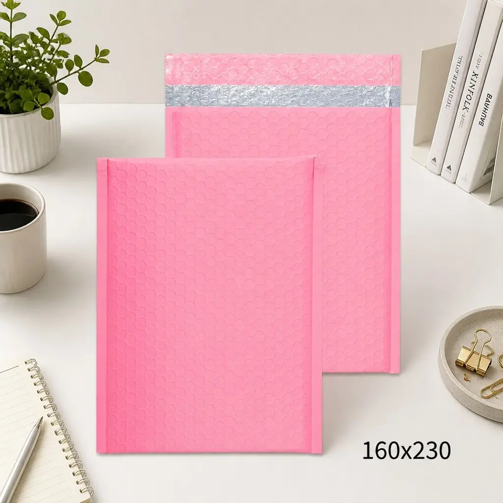 50 Pack of 160x230mm Pink Bubble Padded Mailers