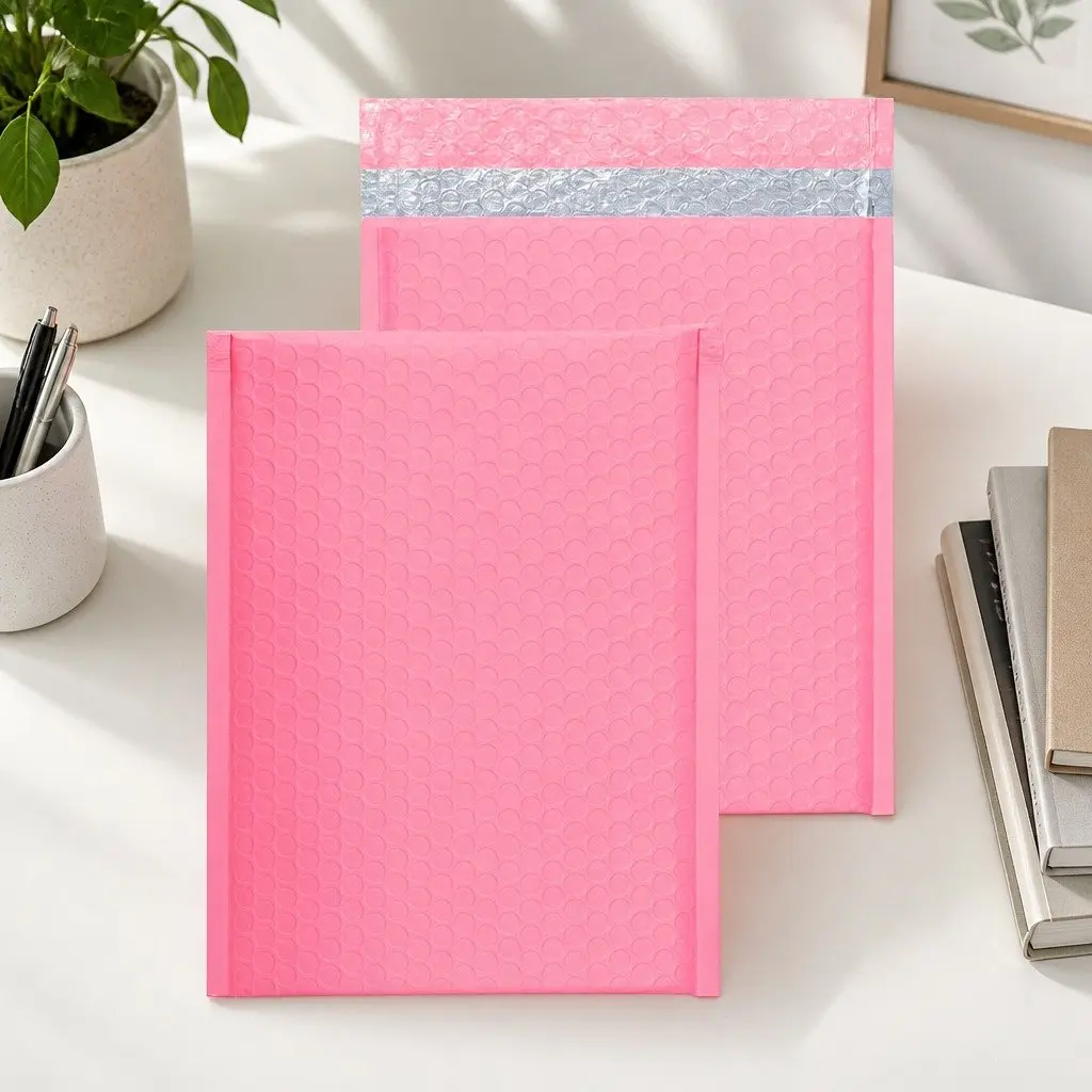 Pack of 100 Self Seal Pink Bubble Mailers 160x230mm