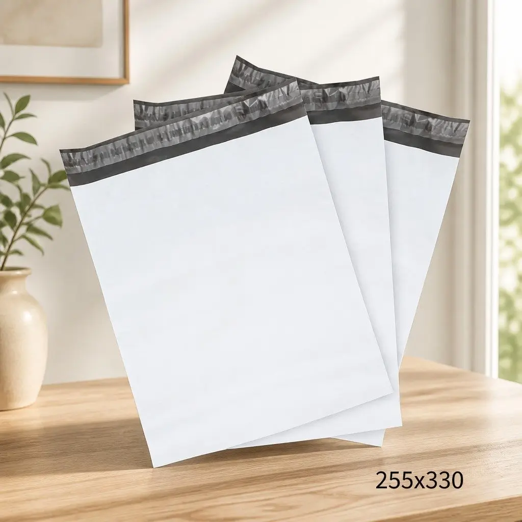 255x330mm White Self-Sealing Poly Mailer 100 Pack