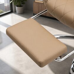 Brown Leather Executive Office Chair with Footrest